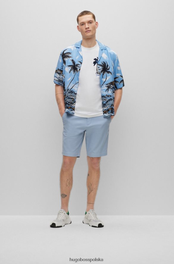 Hugo Boss Hugo biały, oversize'owy t-shirt z bawełny typu interlock z aplikacją z grafiką biały R0X0H64201