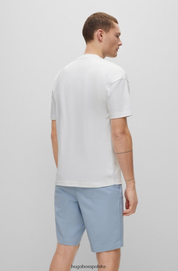 Hugo Boss Hugo biały, oversize'owy t-shirt z bawełny typu interlock z aplikacją z grafiką biały R0X0H64201