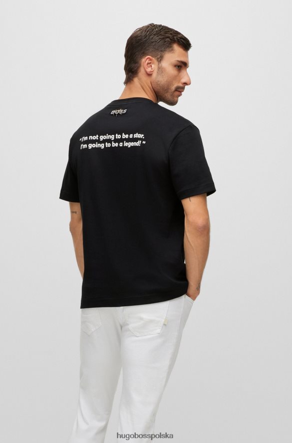 Hugo Boss Hugo interlock – bawełniana koszulka z ekskluzywną grafiką w kolorze czarnym czarny R0X0H61496