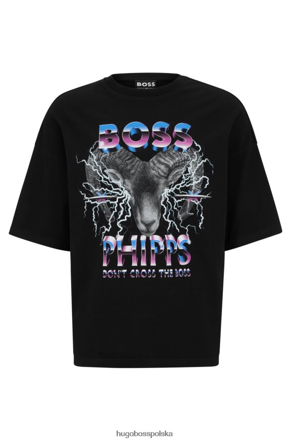Hugo Boss Hugo x phipps T-shirt o swobodnym kroju z bawełny organicznej czarny R0X0H62538