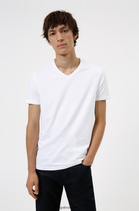 Hugo Boss Jasnoszary zestaw dwupaków Hugo z dekoltem w kształcie litery V, wykonany z elastycznego dżerseju bawełnianego jasnoszary R0X0H61978