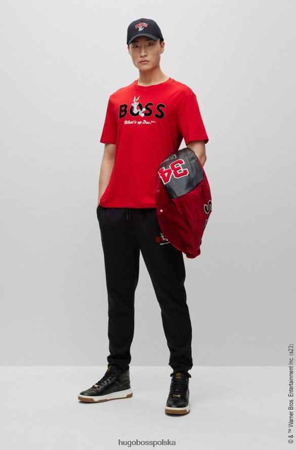 Hugo Boss Koszulka Looney Tunes x Hugo z merceryzowanej bawełny czerwony R0X0H62322