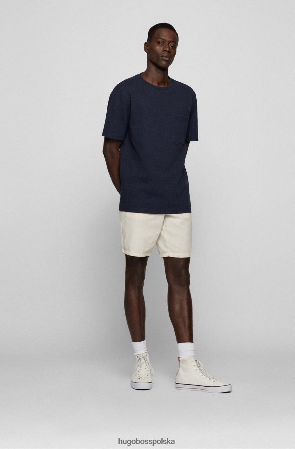 Hugo Boss Koszulka hugo o swobodnym kroju o strukturze wafla w kolorze ciemnoniebieskim ciemny niebieski R0X0H62660