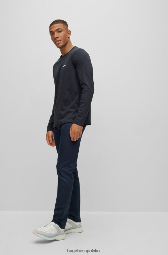 Hugo Boss Koszulka hugo z bawełny organicznej z zakrzywionym logo w kolorze ciemnoniebieskim ciemny niebieski R0X0H62642