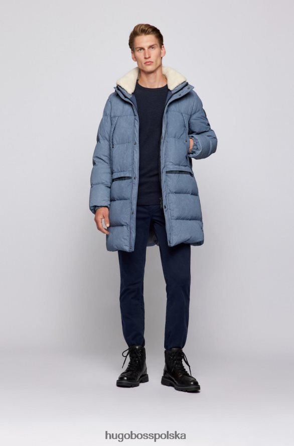 Hugo Boss Koszulka l/s tempest 50462773 niebieska niebieski/naturalny/medred/węgiel drzewny/zielony R0X0H6222