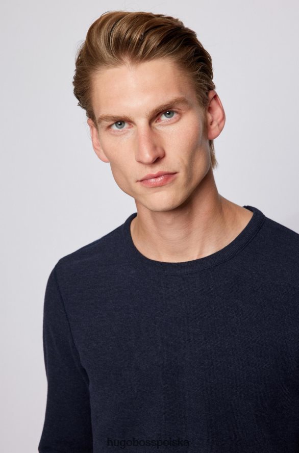 Hugo Boss Koszulka l/s tempest 50462773 niebieska niebieski/naturalny/medred/węgiel drzewny/zielony R0X0H6222