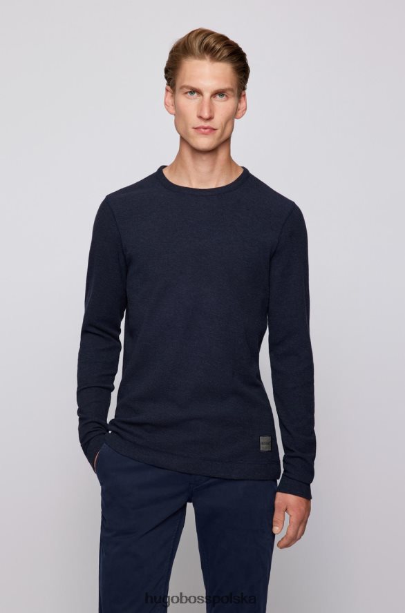 Hugo Boss Koszulka l/s tempest 50462773 niebieska niebieski/naturalny/medred/węgiel drzewny/zielony R0X0H6222