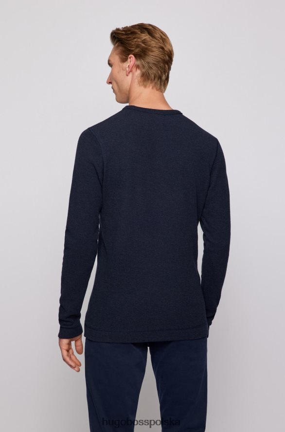 Hugo Boss Koszulka l/s tempest 50462773 niebieska niebieski/naturalny/medred/węgiel drzewny/zielony R0X0H6222