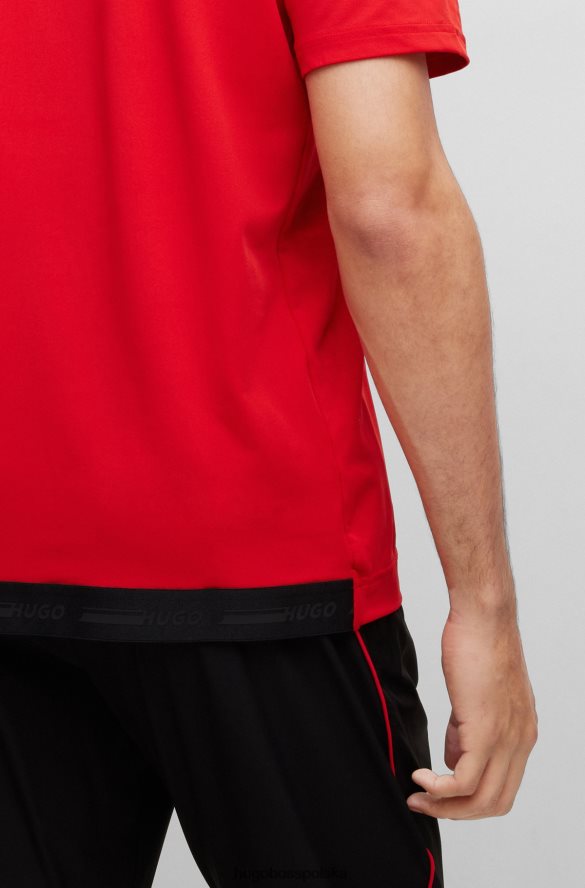 Hugo Boss Koszulka z logo kapsuły, wykonana z elastycznej siateczki, Hugo w kolorze czerwonym czerwony R0X0H63516