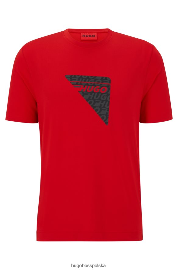 Hugo Boss Koszulka z logo kapsuły, wykonana z elastycznej siateczki, Hugo w kolorze czerwonym czerwony R0X0H63516