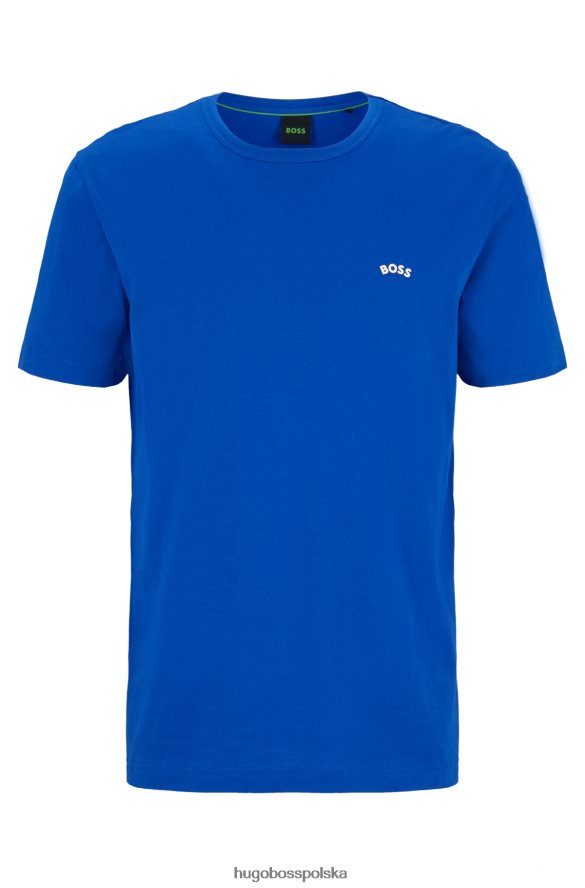 Hugo Boss Niebieska koszulka Hugo o regularnym kroju z logo, wykonana z bawełny organicznej niebieski R0X0H61145