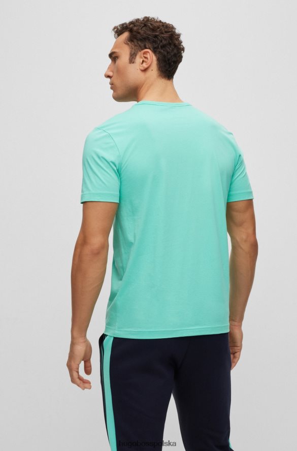 Hugo Boss T-shirt hugo o regularnym kroju z logo, w kolorze turkusowym z bawełny organicznej turkus R0X0H61146