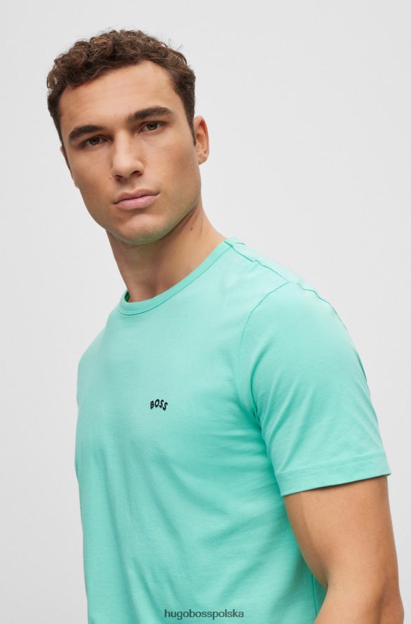 Hugo Boss T-shirt hugo o regularnym kroju z logo, w kolorze turkusowym z bawełny organicznej turkus R0X0H61146