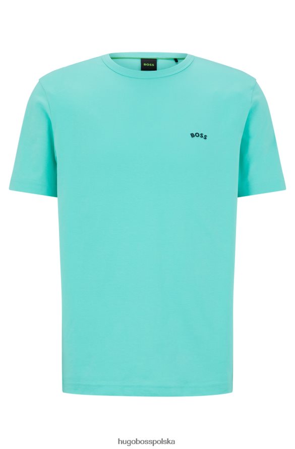 Hugo Boss T-shirt hugo o regularnym kroju z logo, w kolorze turkusowym z bawełny organicznej turkus R0X0H61146