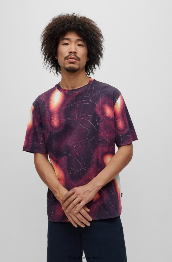 Hugo Boss T-shirt hugo o swobodnym kroju z nadrukiem mapy cieplnej wzorzyste R0X0H64288