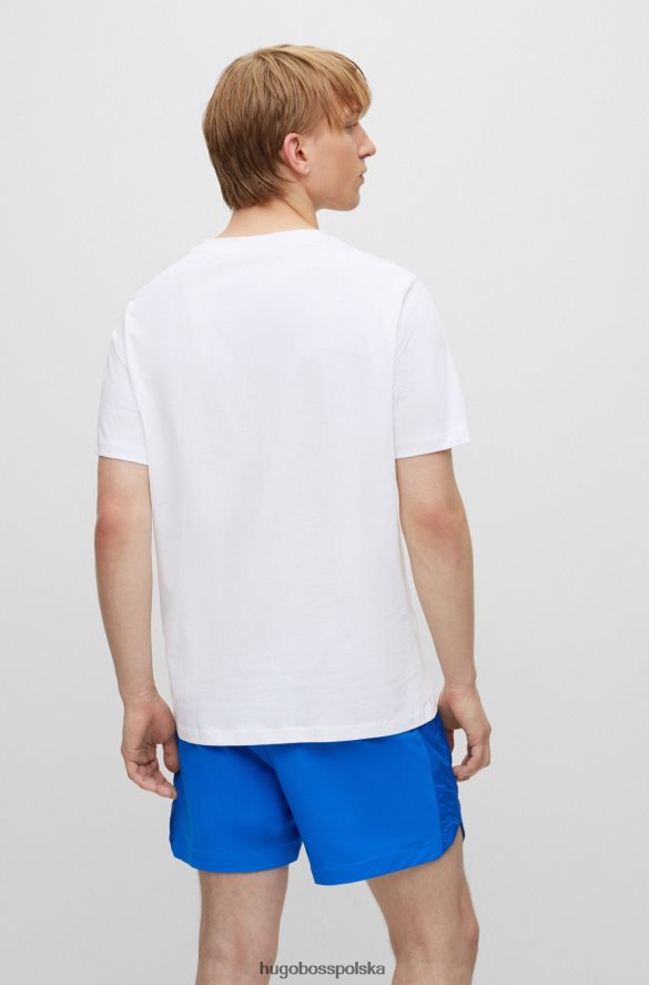 Hugo Boss T-shirt hugo z bawełnianego dżerseju z nadrukiem logo i napisem w kolorze białym biały R0X0H63949