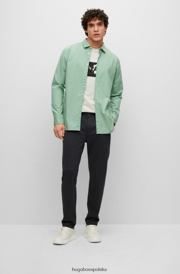 Hugo Boss T-shirt hugo z bawełnianego jerseyu z sezonowym nadrukiem w kolorze jasnoszarym jasnoszary R0X0H63467