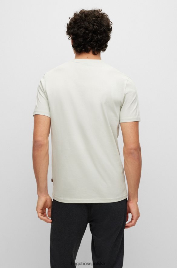 Hugo Boss T-shirt hugo z bawełnianego jerseyu z sezonowym nadrukiem w kolorze jasnoszarym jasnoszary R0X0H63467
