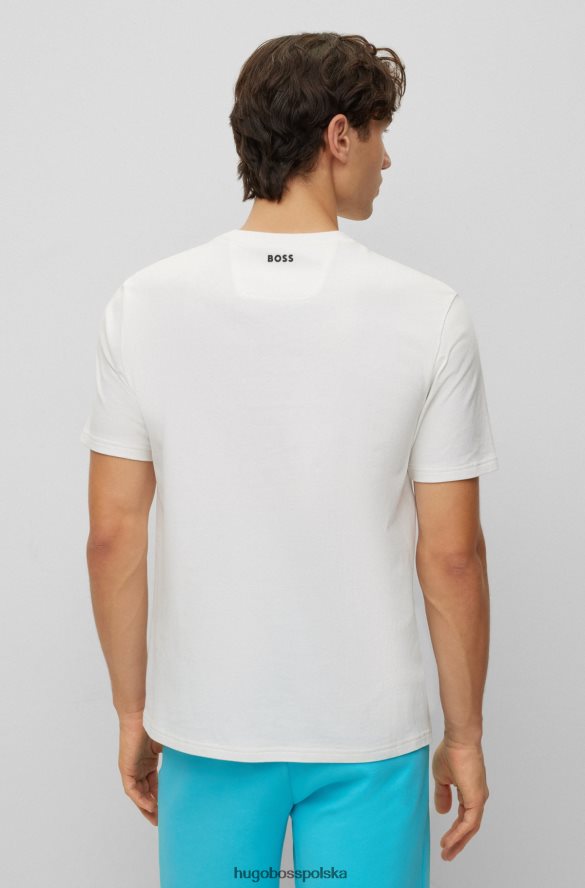 Hugo Boss T-shirt hugo ze szczotkowanej bawełny z nadrukiem logo w kolorze białym biały R0X0H62449