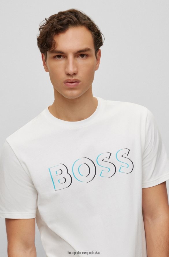 Hugo Boss T-shirt hugo ze szczotkowanej bawełny z nadrukiem logo w kolorze białym biały R0X0H62449