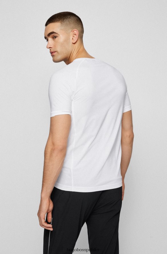 Hugo Boss T-shirt o dopasowanym kroju z elastycznej bawełny z grafiką logo w kolorze białym hugo biały R0X0H63118