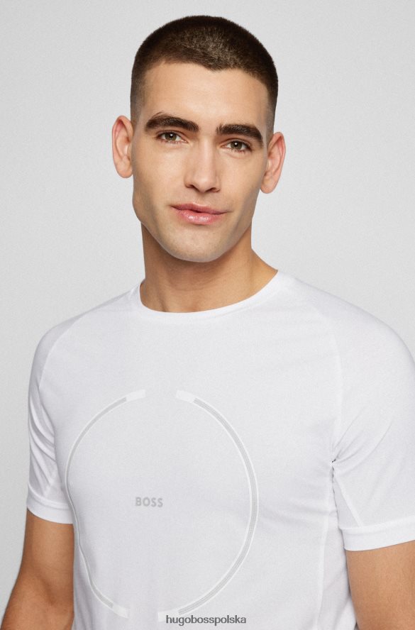 Hugo Boss T-shirt o dopasowanym kroju z elastycznej bawełny z grafiką logo w kolorze białym hugo biały R0X0H63118
