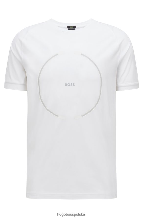 Hugo Boss T-shirt o dopasowanym kroju z elastycznej bawełny z grafiką logo w kolorze białym hugo biały R0X0H63118