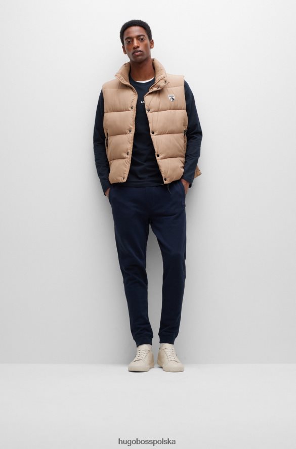 Hugo Boss T-shirt o regularnym kroju z elastycznej bawełny z kontrastowym logo w kolorze ciemnoniebieskim hugo ciemny niebieski R0X0H62870