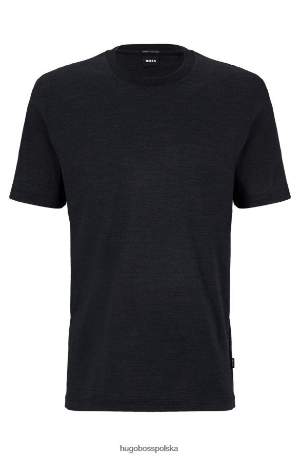 Hugo Boss T-shirt o regularnym kroju z regenerującej się włoskiej wełny dziewiczej Hugo w kolorze ciemnoszarym ciemno szary R0X0H64357