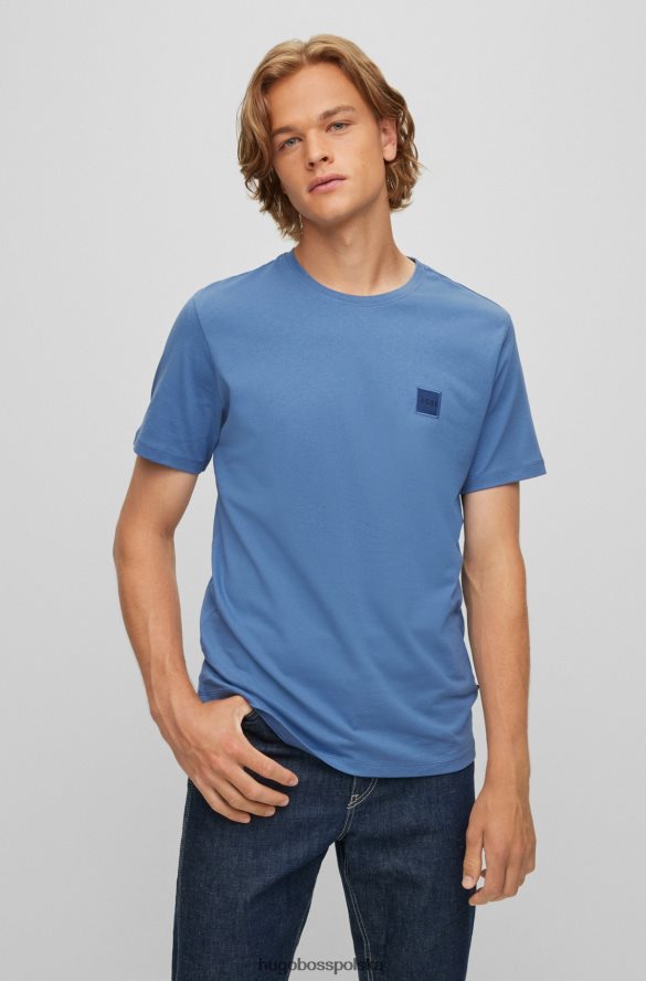 Hugo Boss T-shirt o swobodnym kroju z bawełnianego dżerseju z naszywką z logo w kolorze jasnoniebieskim hugo jasny niebieski R0X0H61582