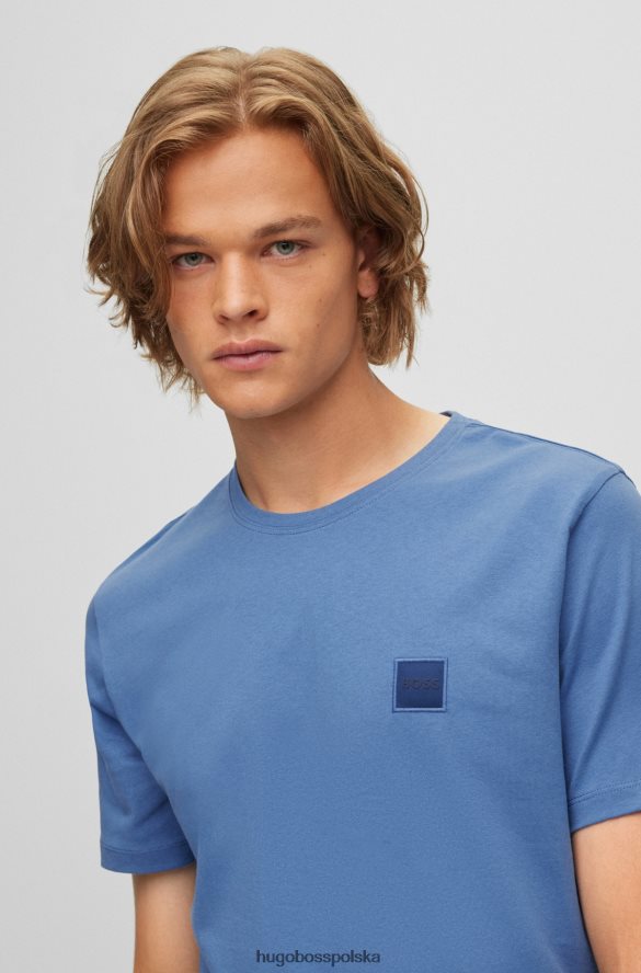 Hugo Boss T-shirt o swobodnym kroju z bawełnianego dżerseju z naszywką z logo w kolorze jasnoniebieskim hugo jasny niebieski R0X0H61582