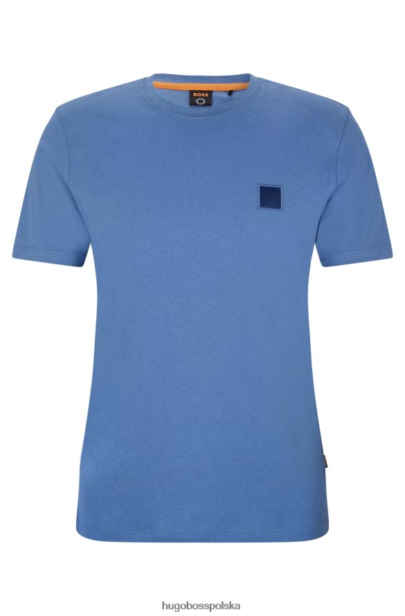 Hugo Boss T-shirt o swobodnym kroju z bawełnianego dżerseju z naszywką z logo w kolorze jasnoniebieskim hugo jasny niebieski R0X0H61582