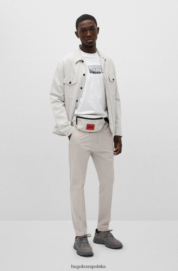 Hugo Boss T-shirt o swobodnym kroju z bawełny organicznej z grafiką robota Hugo w kolorze białym biały R0X0H64023