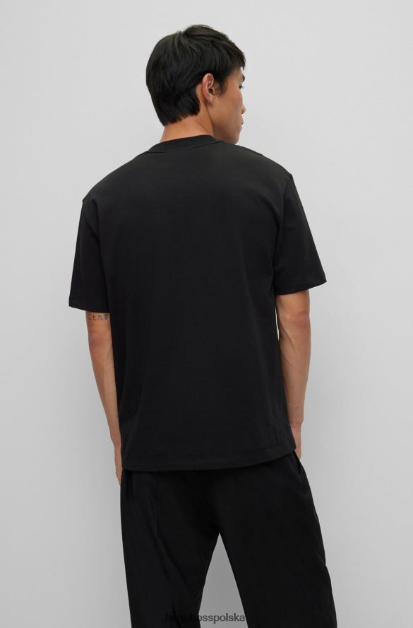 Hugo Boss T-shirt o swobodnym kroju z bawełny organicznej z logo hugo w ramce w kolorze czarnym czarny R0X0H62669