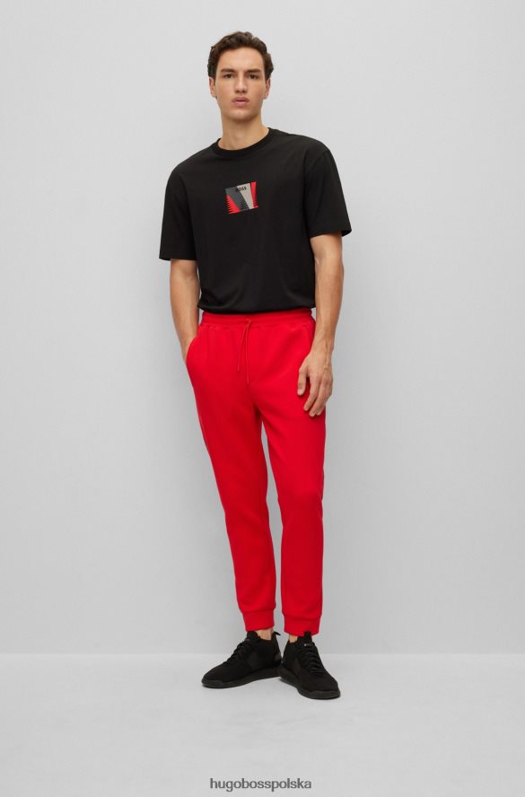 Hugo Boss T-shirt o swobodnym kroju z elastycznej bawełny z nadrukiem Hugo Black czarny R0X0H64118