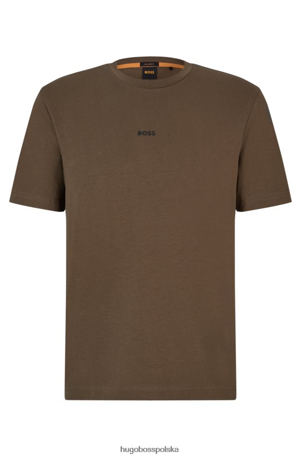 Hugo Boss T-shirt o swobodnym kroju z elastycznej bawełny z nadrukiem logo Hugo khaki khaki R0X0H61167