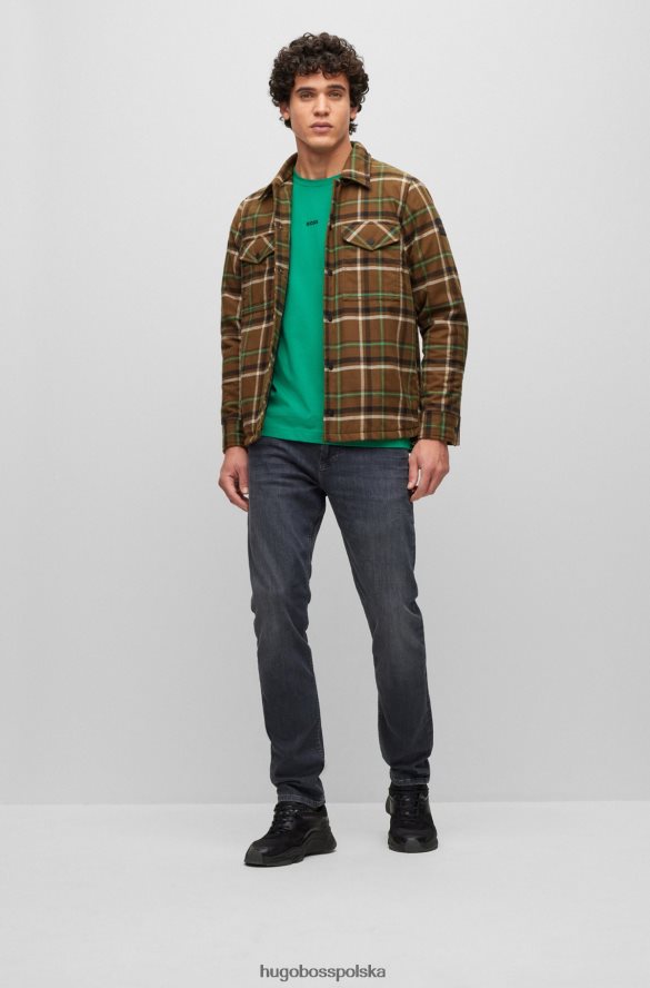 Hugo Boss T-shirt o swobodnym kroju z elastycznej bawełny z nadrukiem logo Hugo w kolorze zielonym zielony R0X0H61173