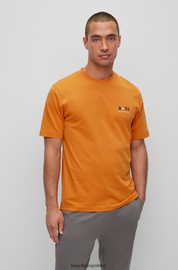 Hugo Boss T-shirt o swobodnym kroju z logo-grafiką w kolorze recot2 hugo w kolorze pomarańczowym Pomarańczowy R0X0H63464