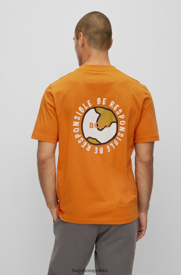 Hugo Boss T-shirt o swobodnym kroju z logo-grafiką w kolorze recot2 hugo w kolorze pomarańczowym Pomarańczowy R0X0H63464