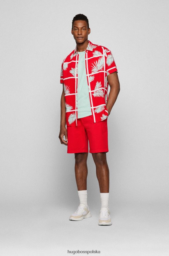 Hugo Boss T-shirt z barwionej odzieży z bawełny organicznej z nadrukiem logo w kolorze jasnozielonym hugo jasnozielony R0X0H63186