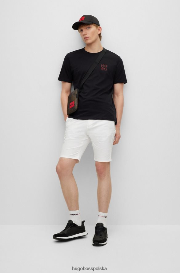 Hugo Boss T-shirt z bawełnianego dżerseju z nadrukiem logo Hugo w kolorze czarnym czarny R0X0H61664