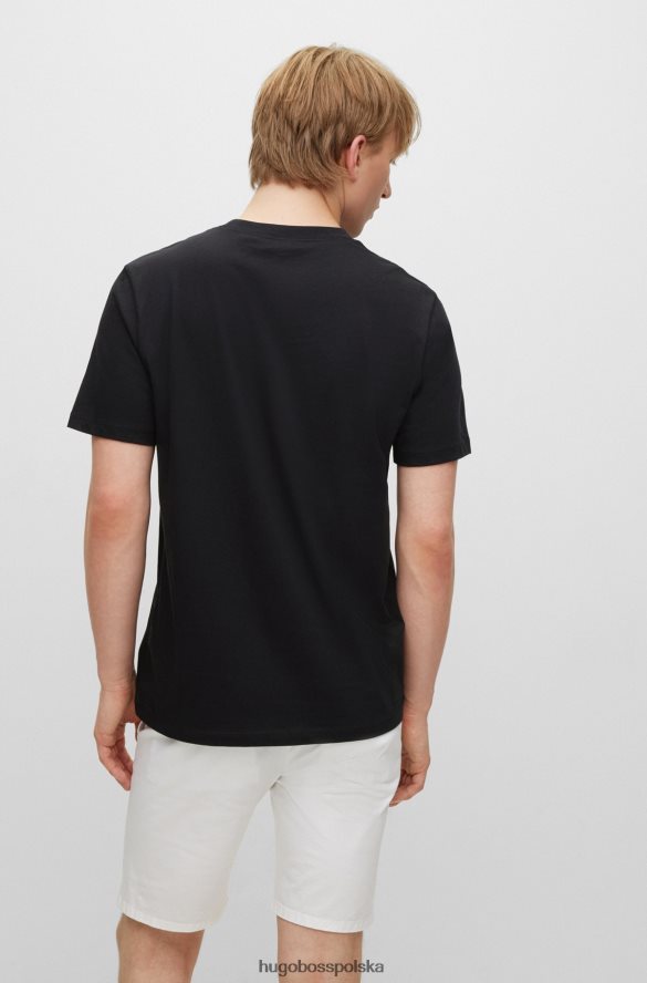 Hugo Boss T-shirt z bawełnianego dżerseju z nadrukiem logo Hugo w kolorze czarnym czarny R0X0H61664