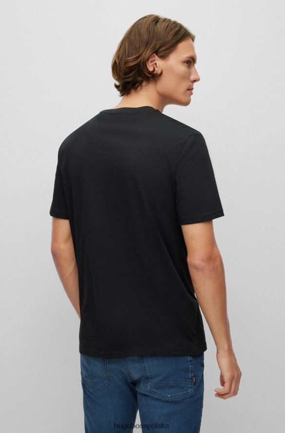 Hugo Boss T-shirt z bawełnianego jerseyu o regularnym kroju z nadrukiem, czarny hugo czarny R0X0H61445