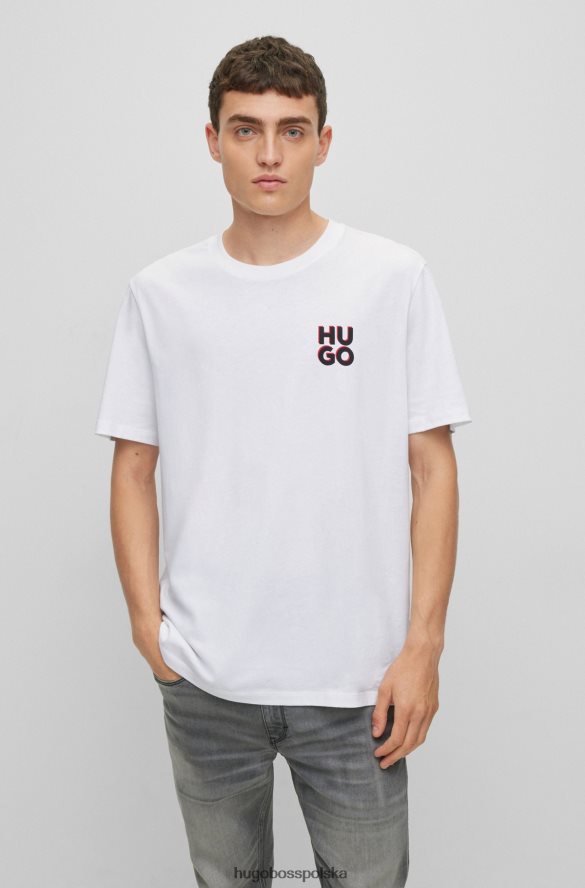 Hugo Boss T-shirt z bawełnianego jerseyu z nadrukiem logo w kolorze białym hugo biały R0X0H61662