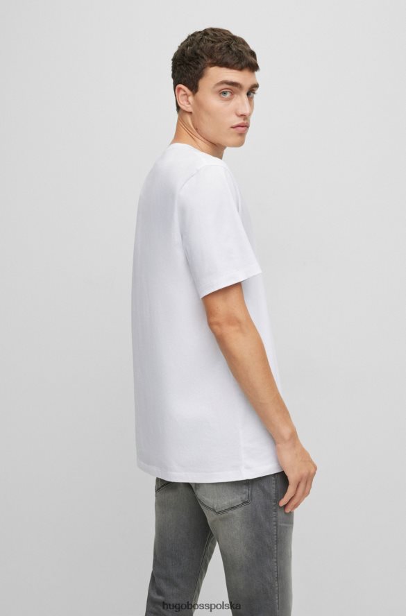 Hugo Boss T-shirt z bawełnianego jerseyu z nadrukiem logo w kolorze białym hugo biały R0X0H61662