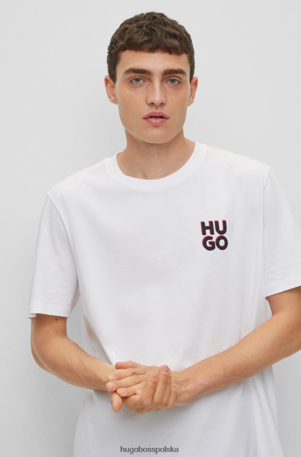 Hugo Boss T-shirt z bawełnianego jerseyu z nadrukiem logo w kolorze białym hugo biały R0X0H61662