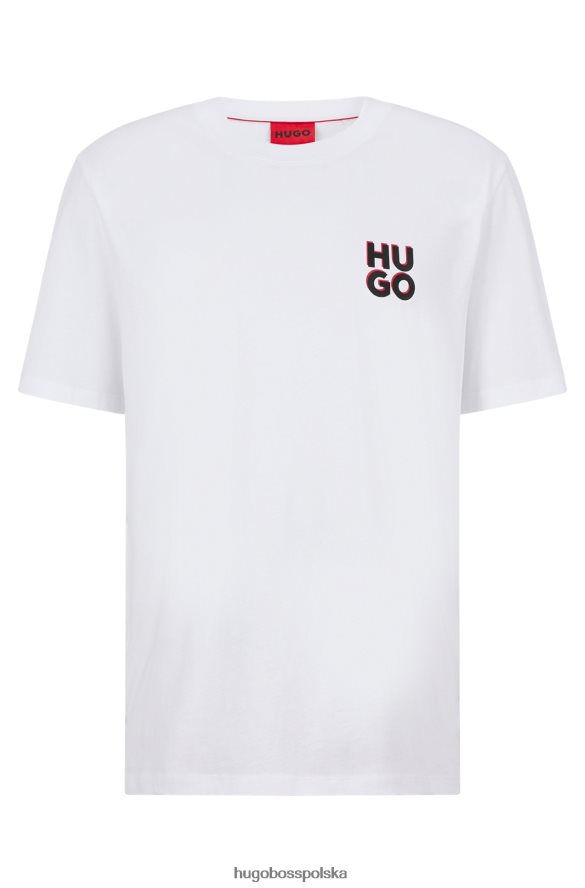 Hugo Boss T-shirt z bawełnianego jerseyu z nadrukiem logo w kolorze białym hugo biały R0X0H61662