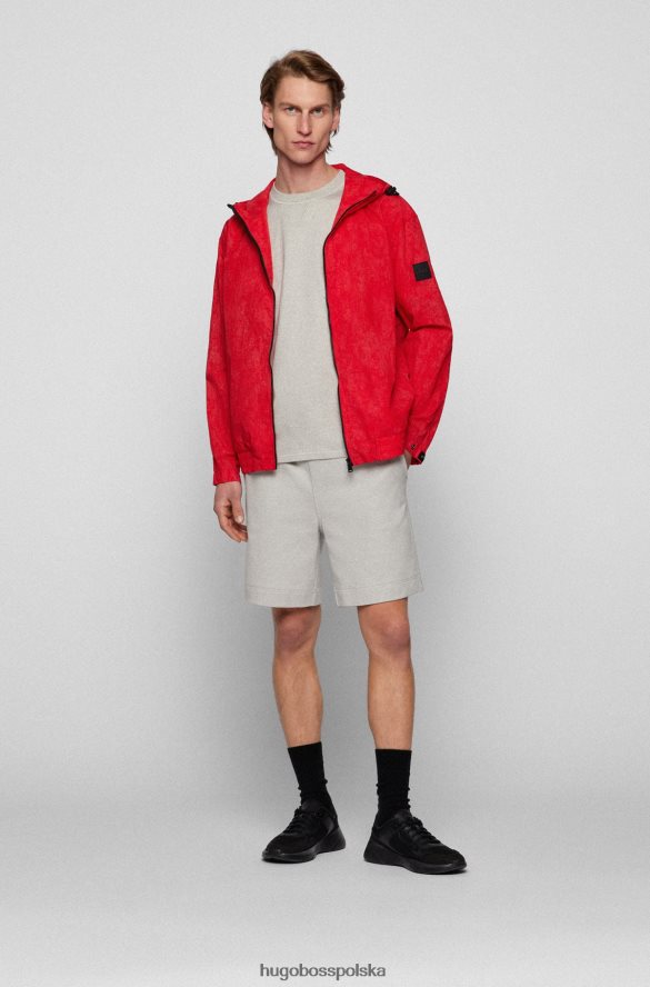 Hugo Boss T-shirt z bawełny mulinowej i okrągłym dekoltem z wstawką w kształcie litery V, hugo szary szary R0X0H63739