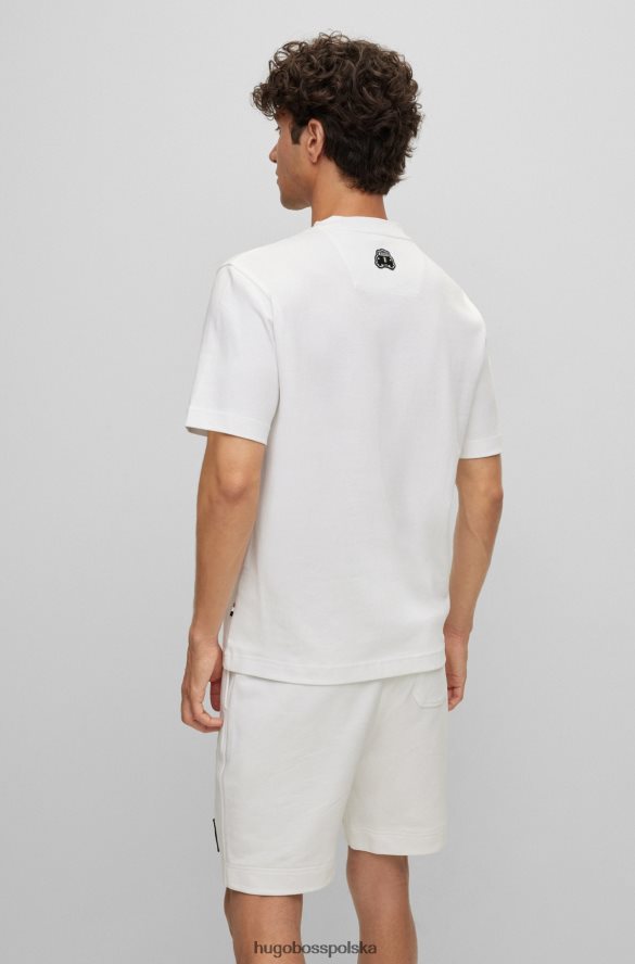 Hugo Boss T-shirt z krótkim rękawem z bawełny organicznej i flagą Union Jack w kolorze białym hugo biały R0X0H63835