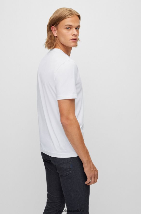 Hugo Boss T-shirt z logo o regularnym kroju, wykonany z bawełnianego dżerseju Hugo w kolorze białym biały R0X0H62248